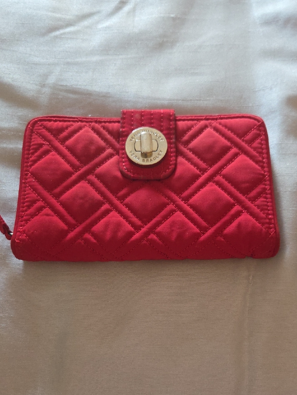 Vera Bradley Quilted Red Turn-Lock Wallet